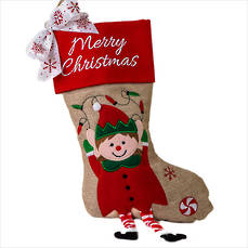 Merry Christmas Elf Stocking